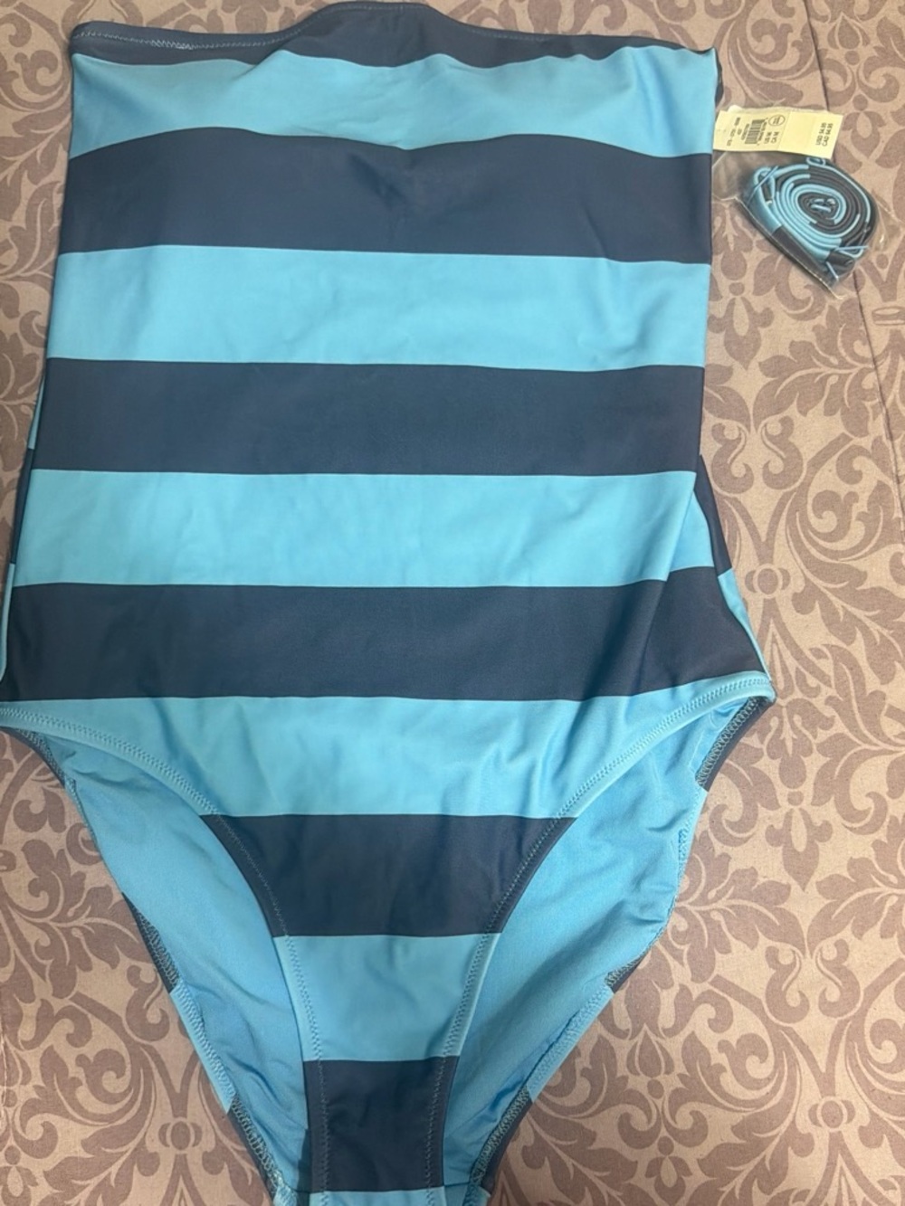 aerie Blue & Navy Stripe One-Piece Swimsuit